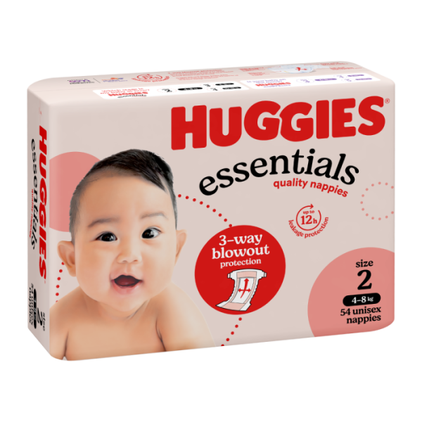 Huggies Essentials Nappies Size 2 (4-8kg)