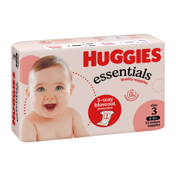 Huggies Essentials Nappies Size 3 (6-11kg)